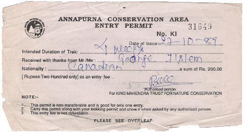 annapurna permit